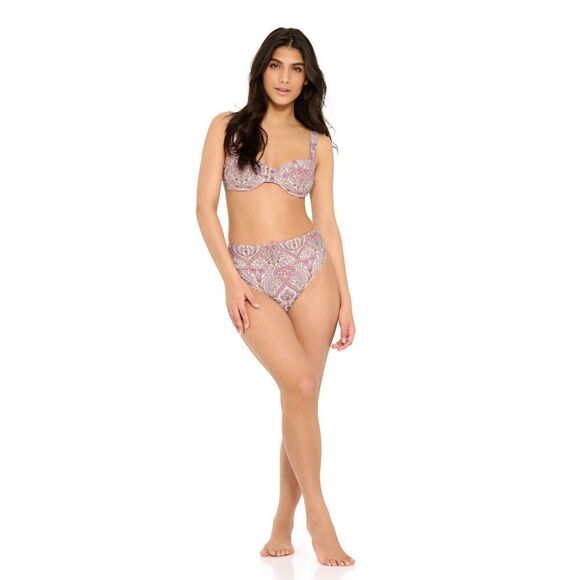 New! FRESHWATER Underwire Bikini Top Sz S Paisley Wide Straps Removable Pads NWT - Picture 4 of 9